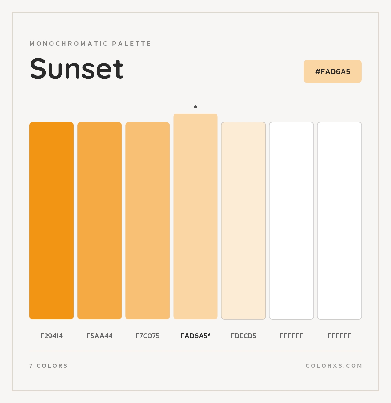Sunset - Monochromatic Color Palette