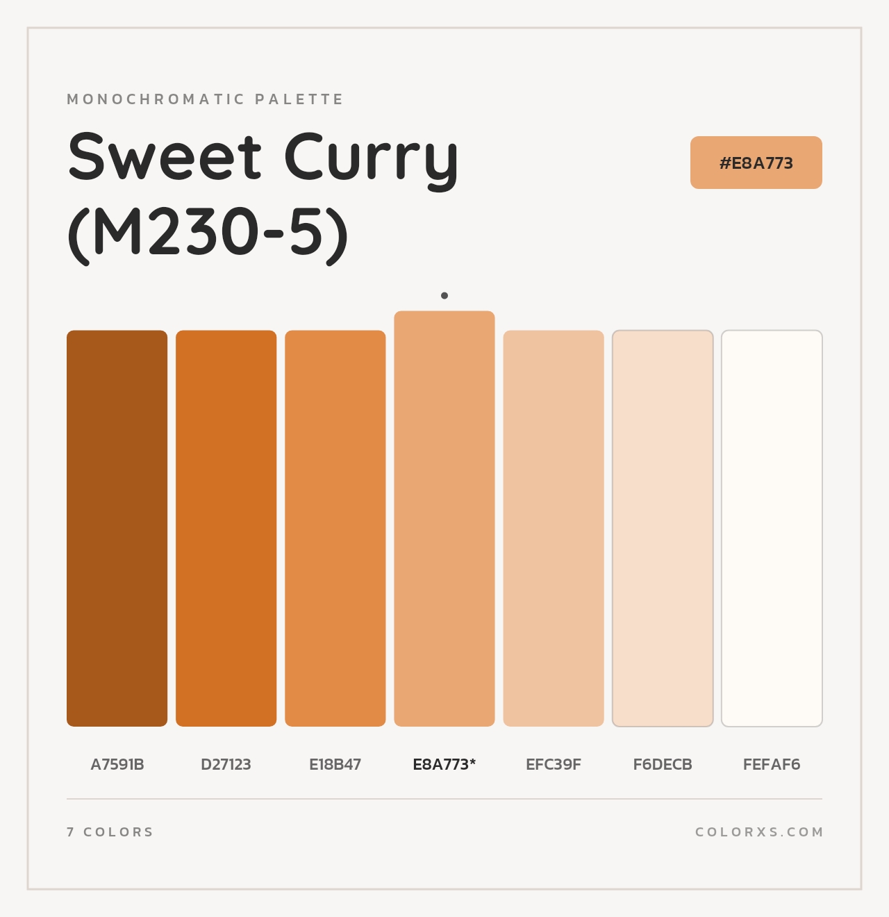 Sweet Curry (M230-5) - Monochromatic Color Palette