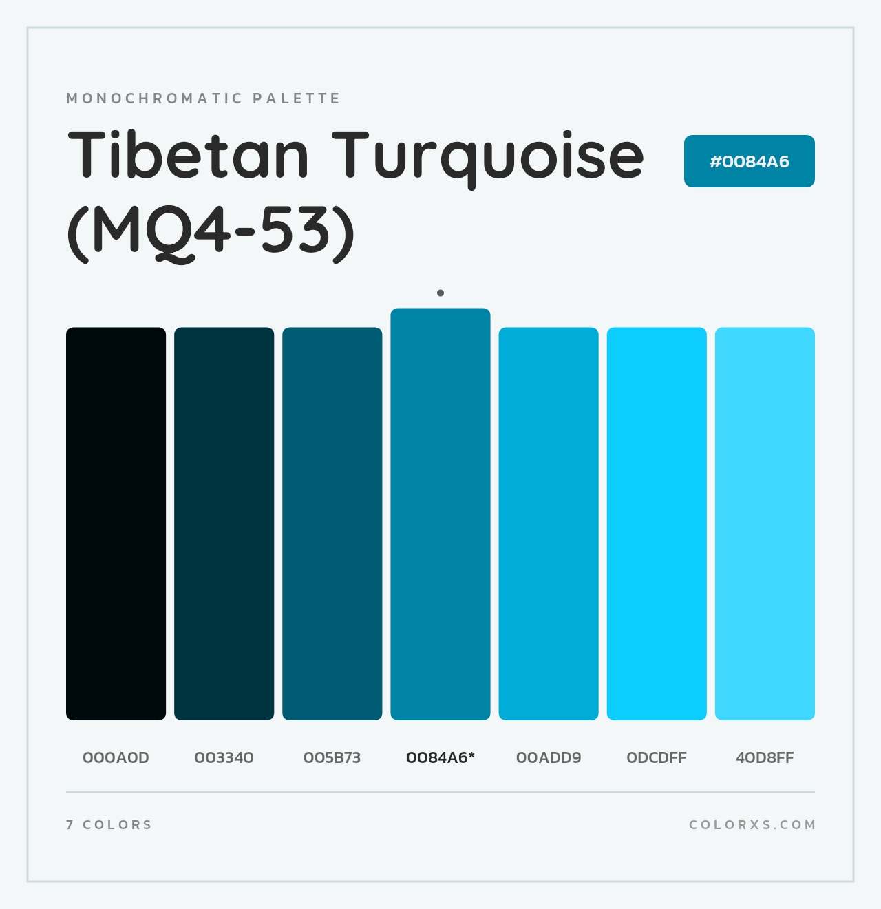 Tibetan Turquoise (MQ4-53) - Monochromatic Color Palette