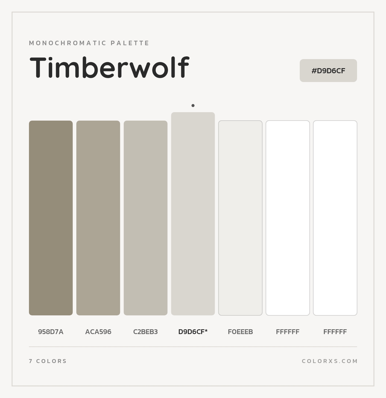 Timberwolf - Monochromatic Color Palette