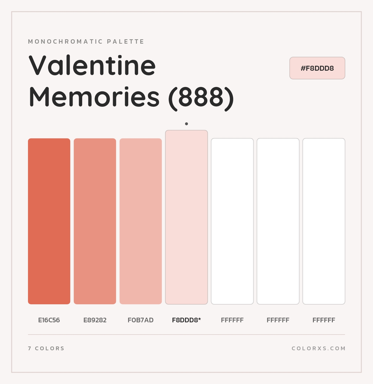 Valentine Memories (888) - Monochromatic Color Palette
