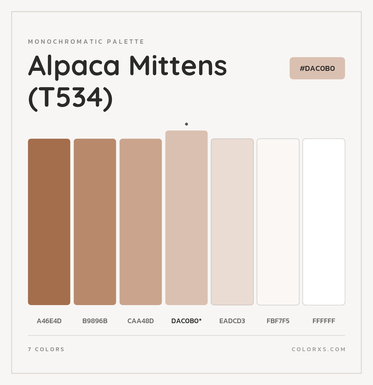 Alpaca Mittens (T534) - Monochromatic Color Palette