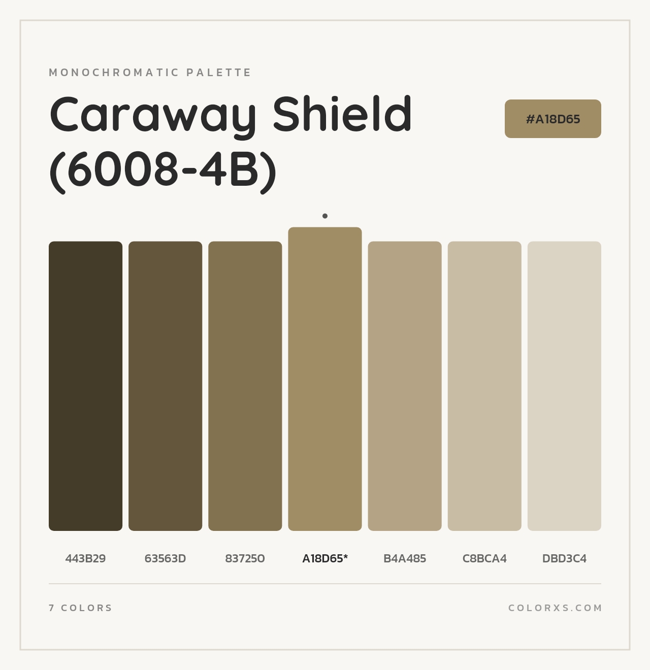 Caraway Shield (6008-4B) - Monochromatic Color Palette