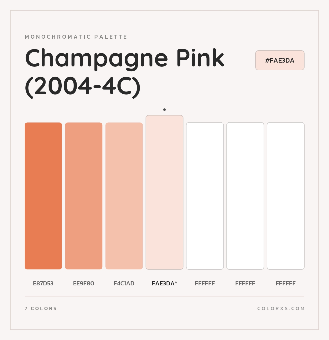 Champagne Pink (2004-4C) - Monochromatic Color Palette