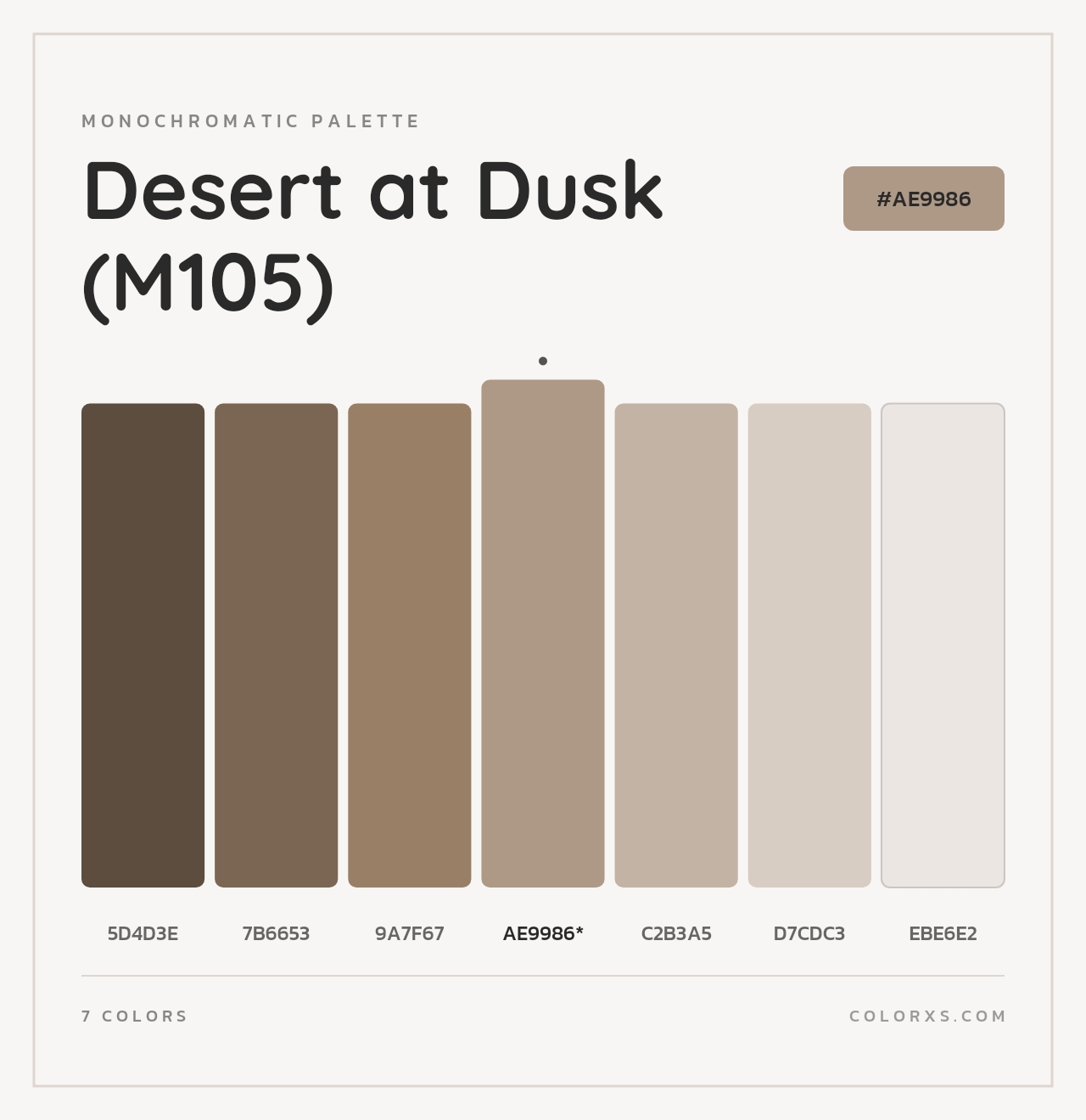Desert at Dusk (M105) - Monochromatic Color Palette