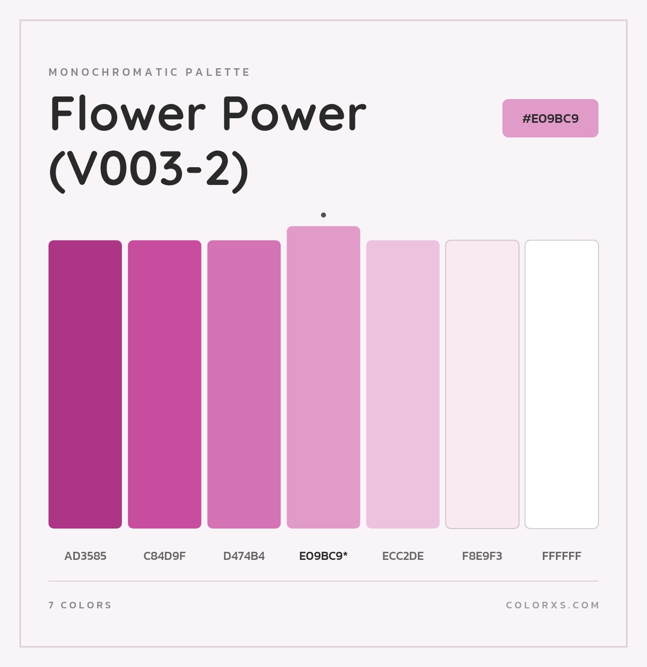 Flower Power (V003-2) - Monochromatic Color Palette