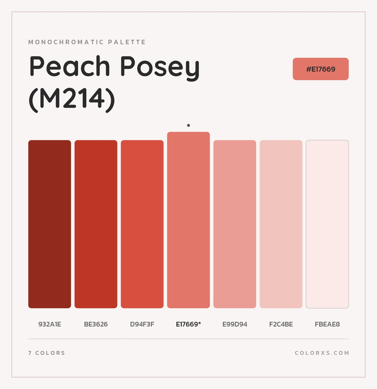 Peach Posey (M214) - Monochromatic Color Palette