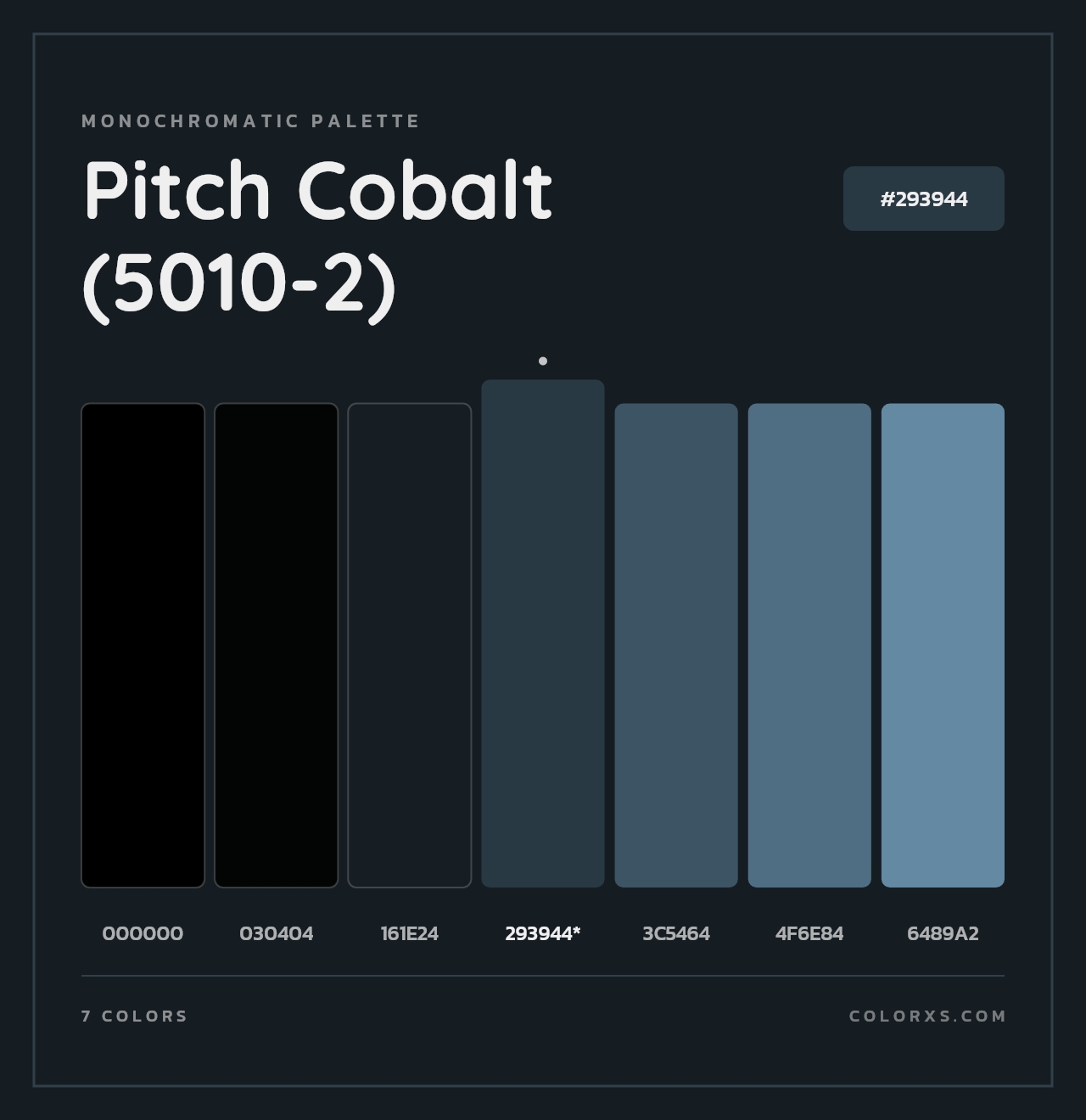Pitch Cobalt (5010-2) - Monochromatic Color Palette