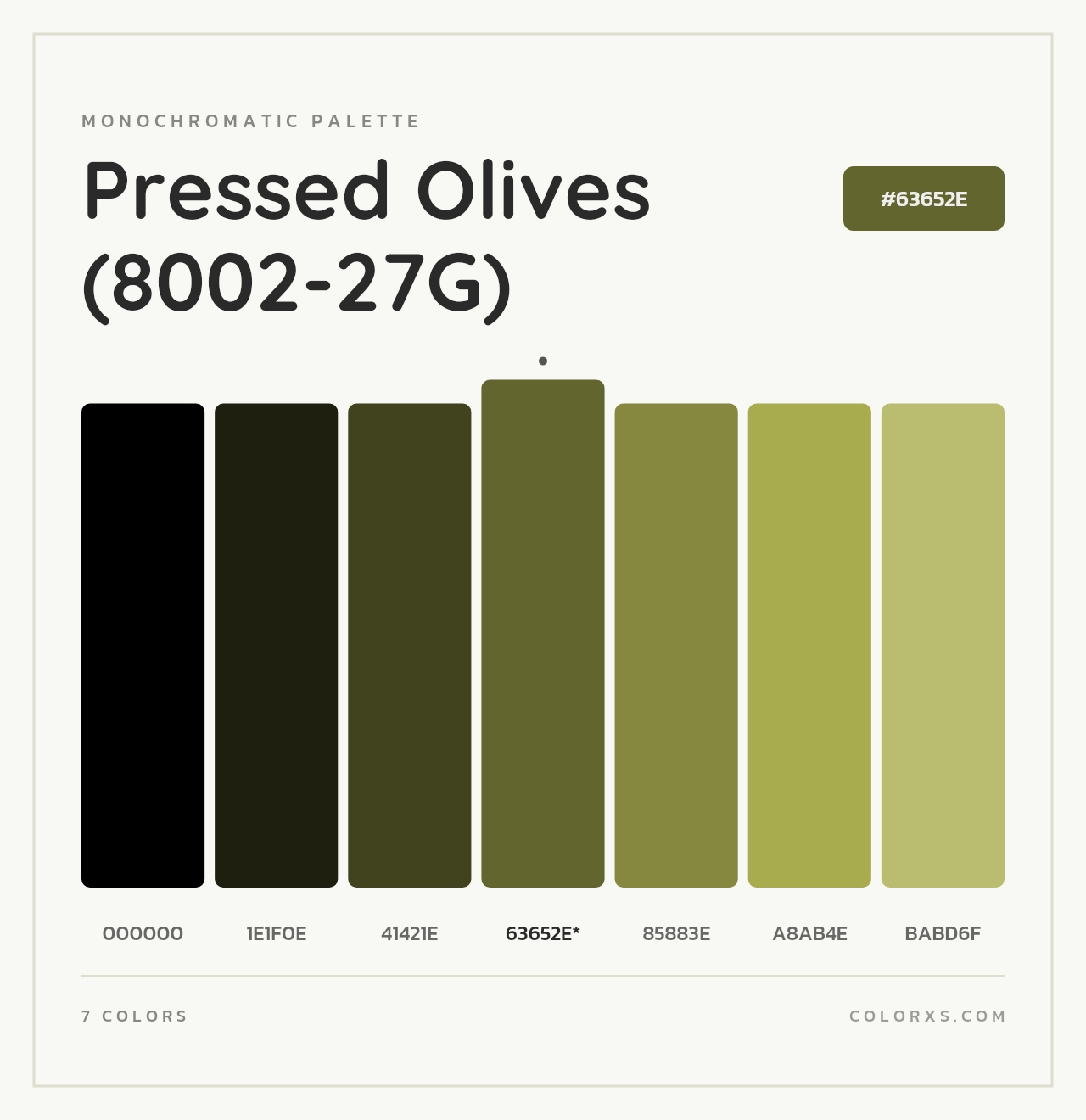 Pressed Olives (8002-27G) - Monochromatic Color Palette