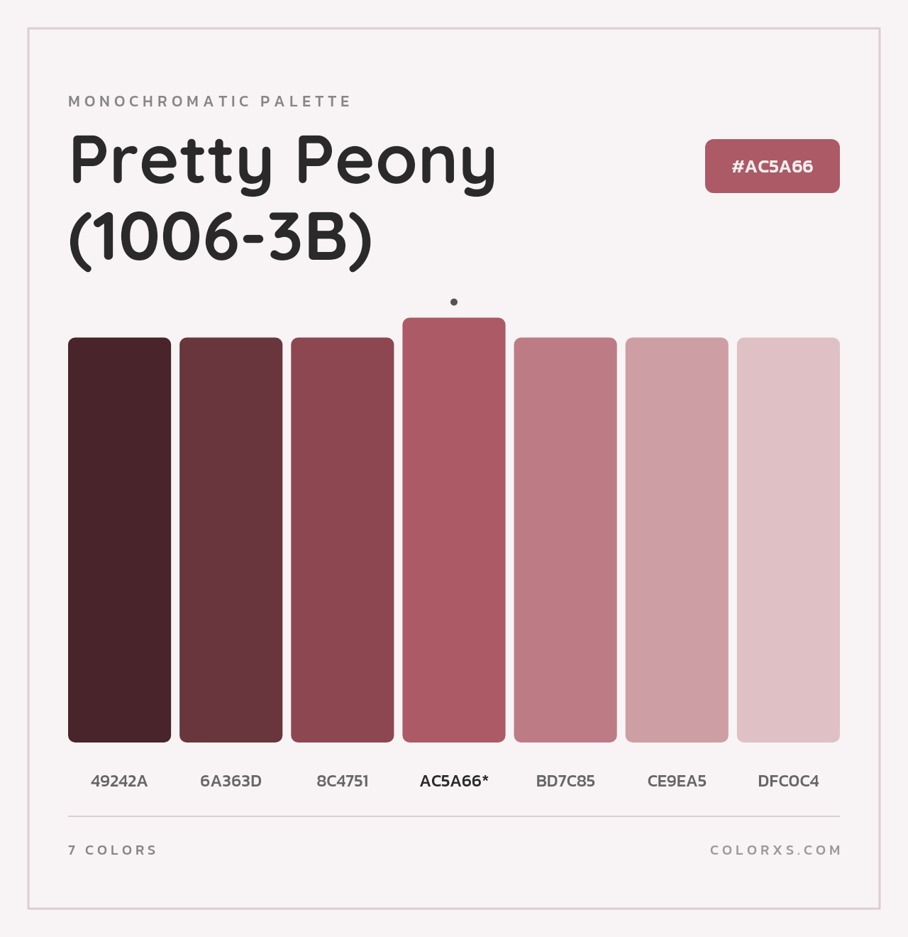 Pretty Peony (1006-3B) - Monochromatic Color Palette