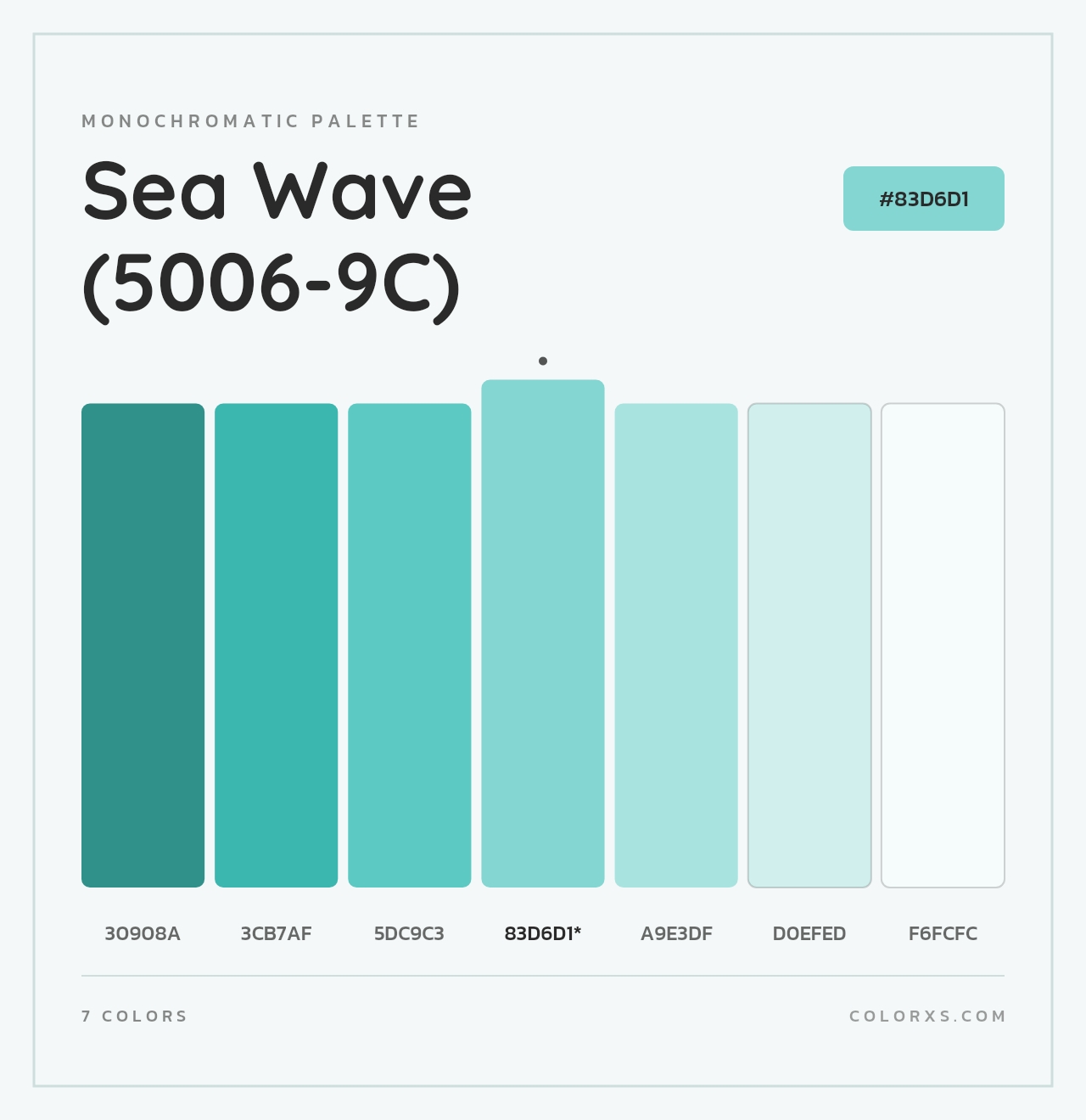 Sea Wave (5006-9C) - Monochromatic Color Palette