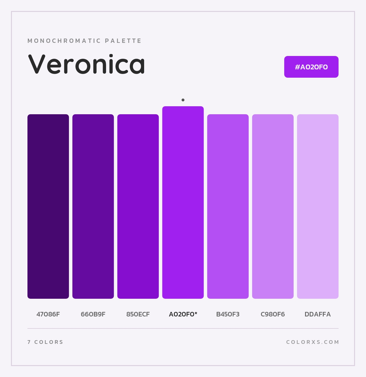Veronica - Monochromatic Color Palette