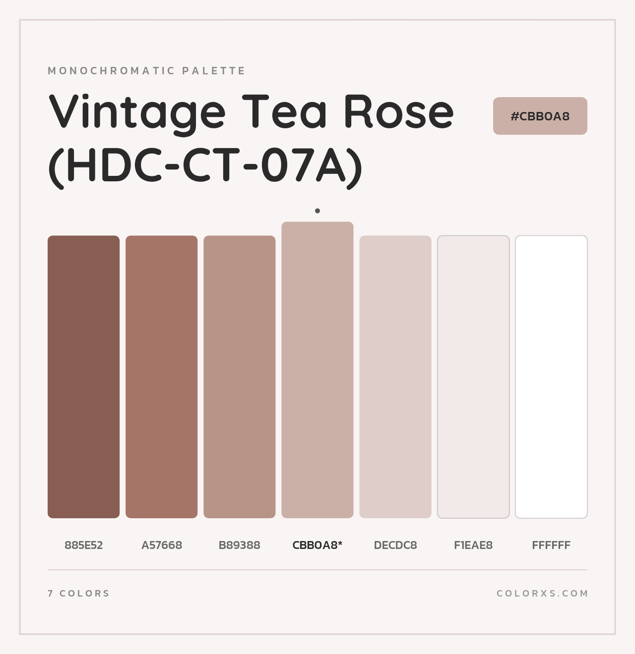 Vintage Tea Rose (HDC-CT-07A) - Monochromatic Color Palette