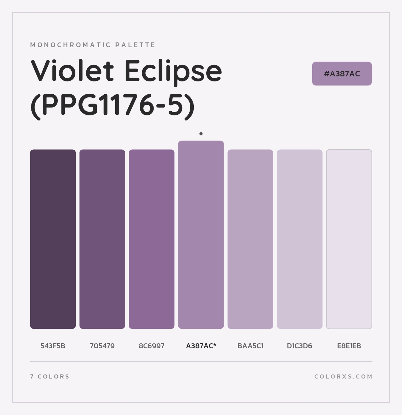 Violet Eclipse (PPG1176-5) - Monochromatic Color Palette