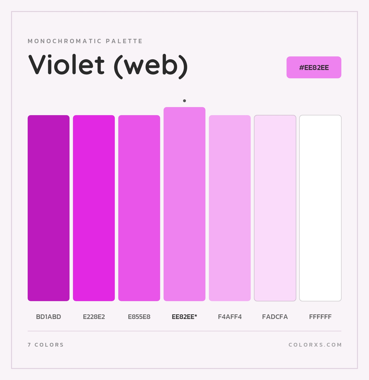 Violet (web) - Monochromatic Color Palette