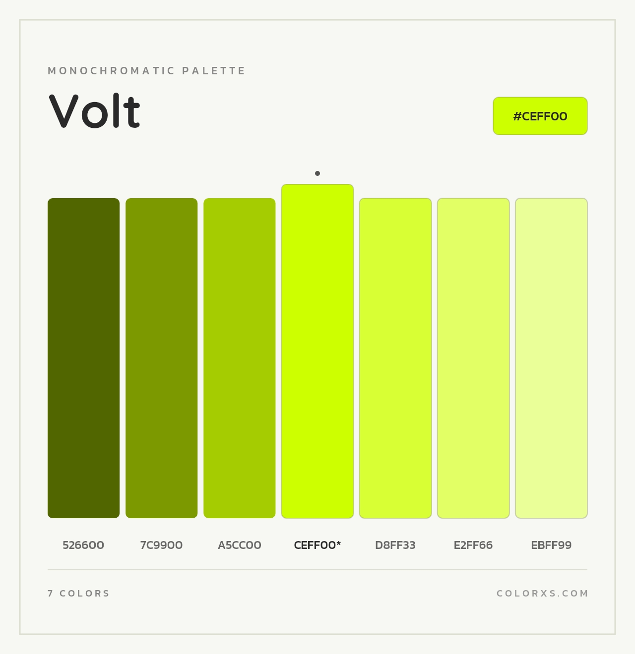 Volt - Monochromatic Color Palette