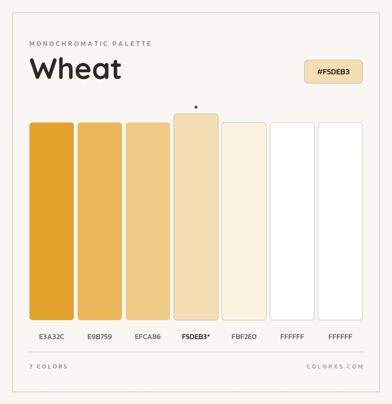 Wheat - Monochromatic Color Palette