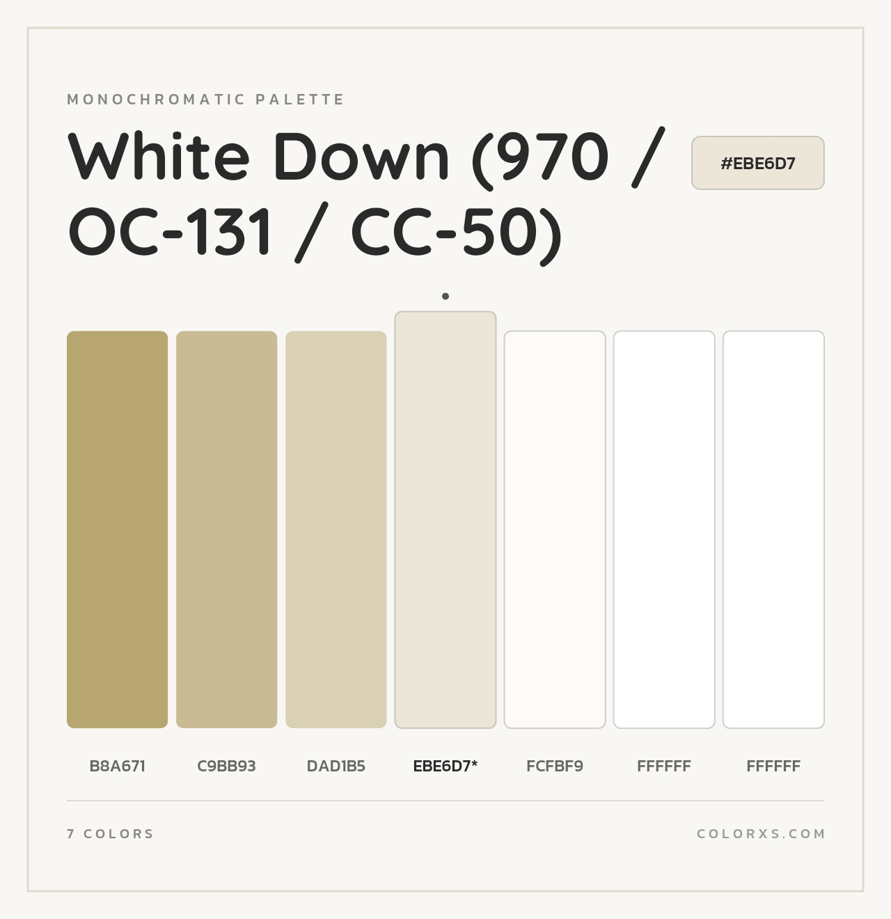 White Down (970 / OC-131 / CC-50) - Monochromatic Color Palette