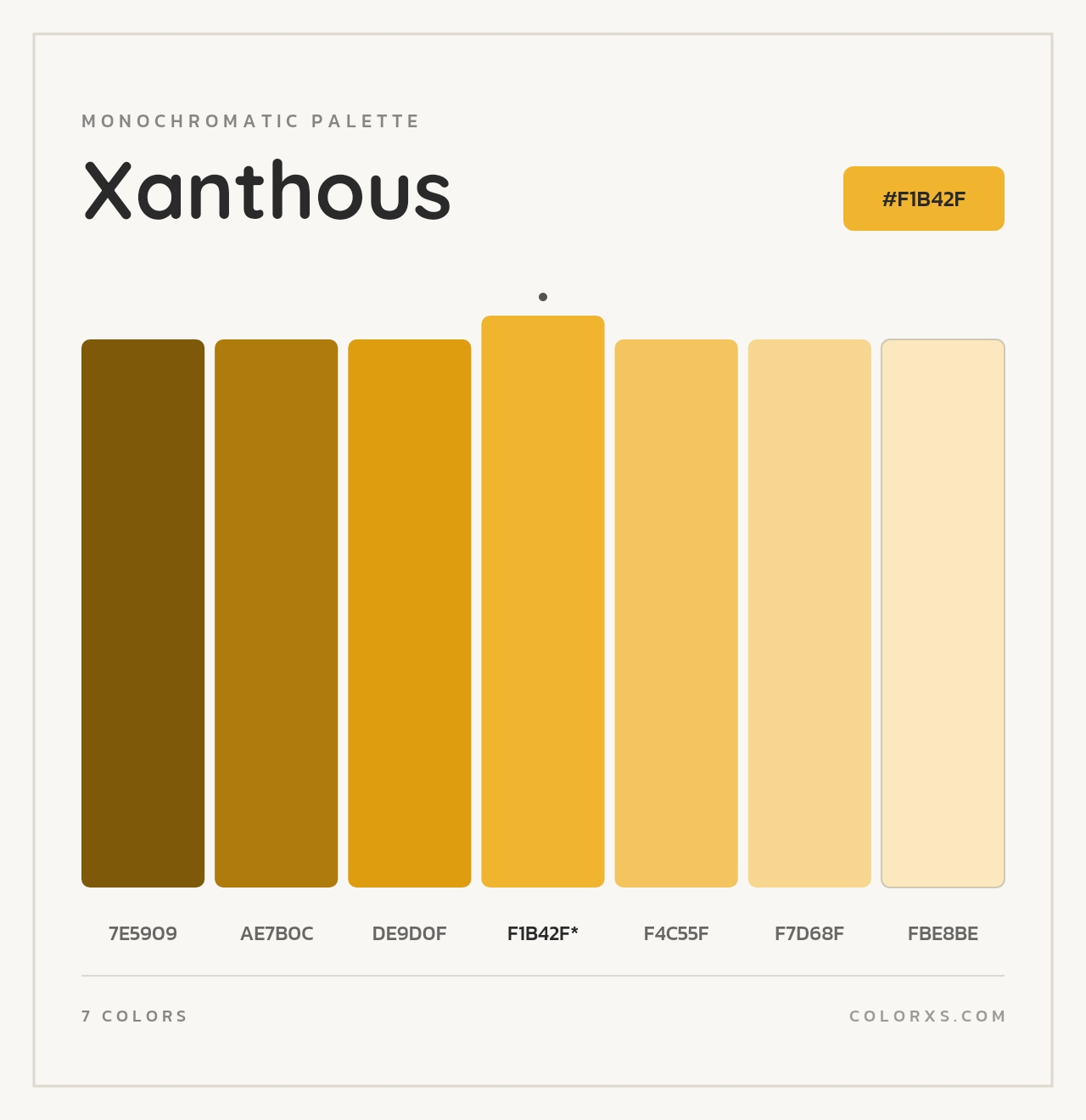 Xanthous - Monochromatic Color Palette