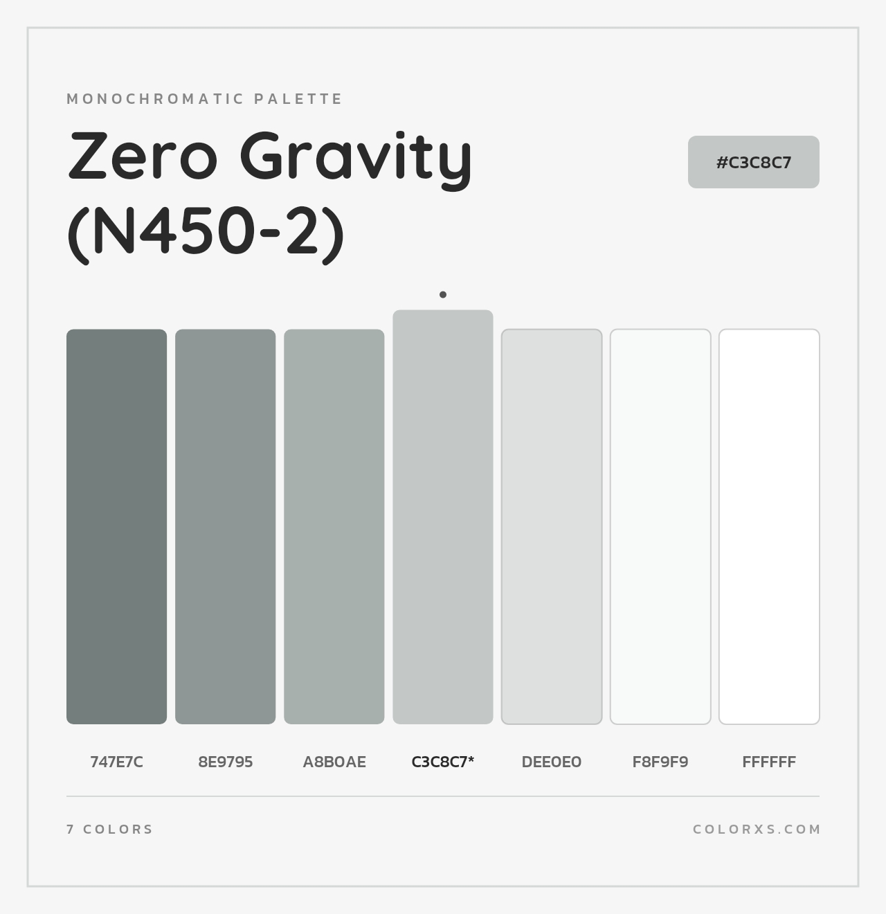 Zero Gravity (N450-2) - Monochromatic Color Palette