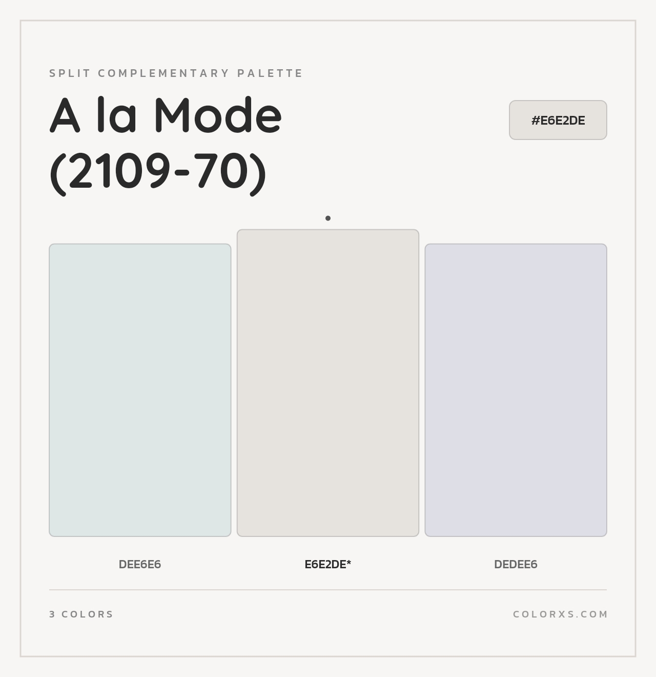 A la Mode (2109-70) - Split-Complementary Color Palette