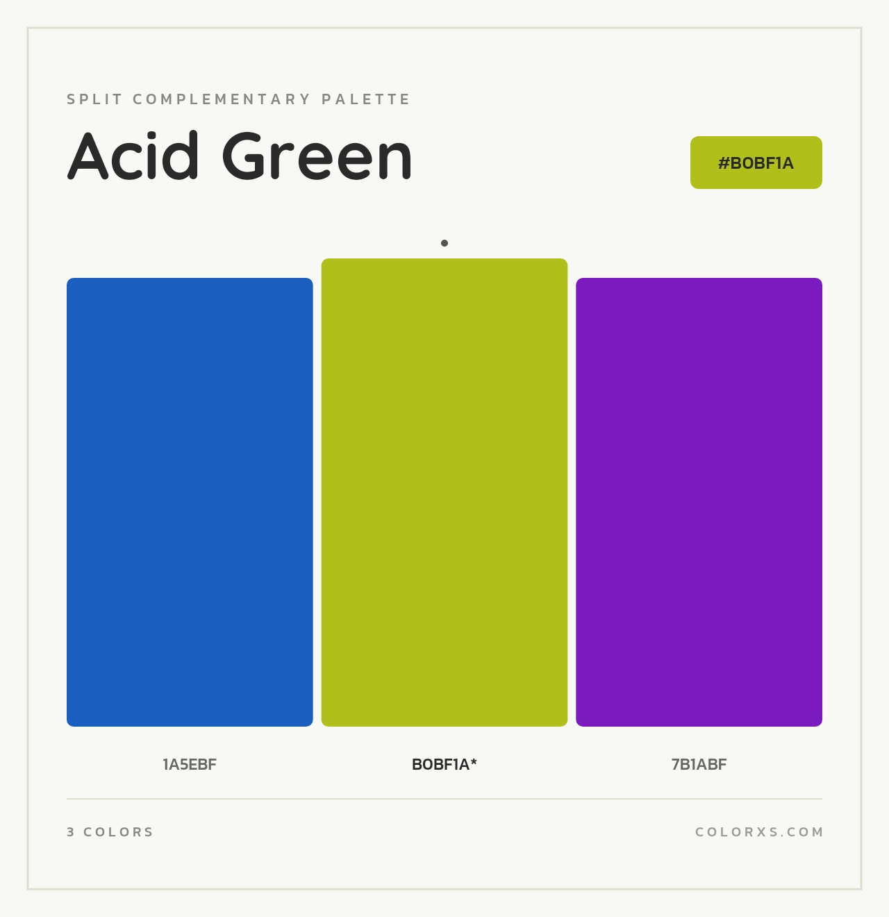 Acid Green - Split-Complementary Color Palette