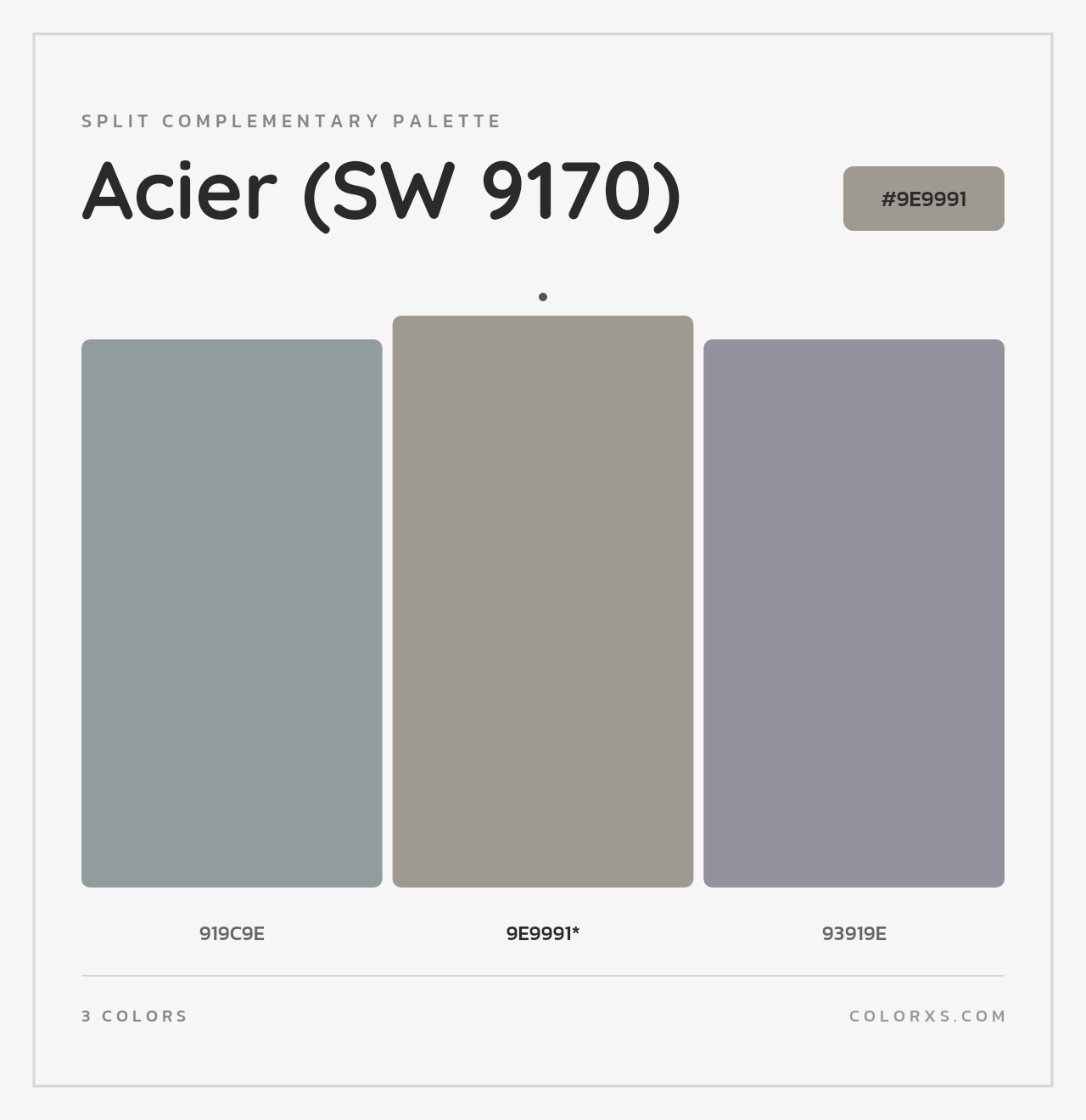 Acier (SW 9170) - Split-Complementary Color Palette
