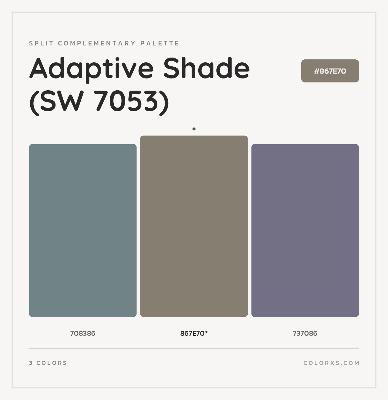 Adaptive Shade (SW 7053) - Split-Complementary Color Palette