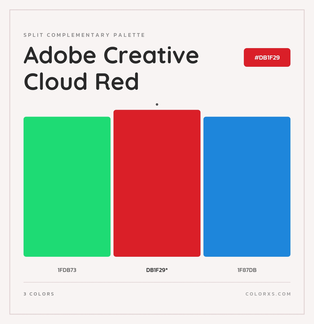 Adobe Creative Cloud Red - Split-Complementary Color Palette