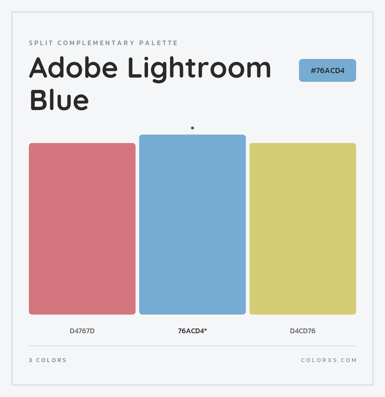 Adobe Lightroom Blue - Split-Complementary Color Palette