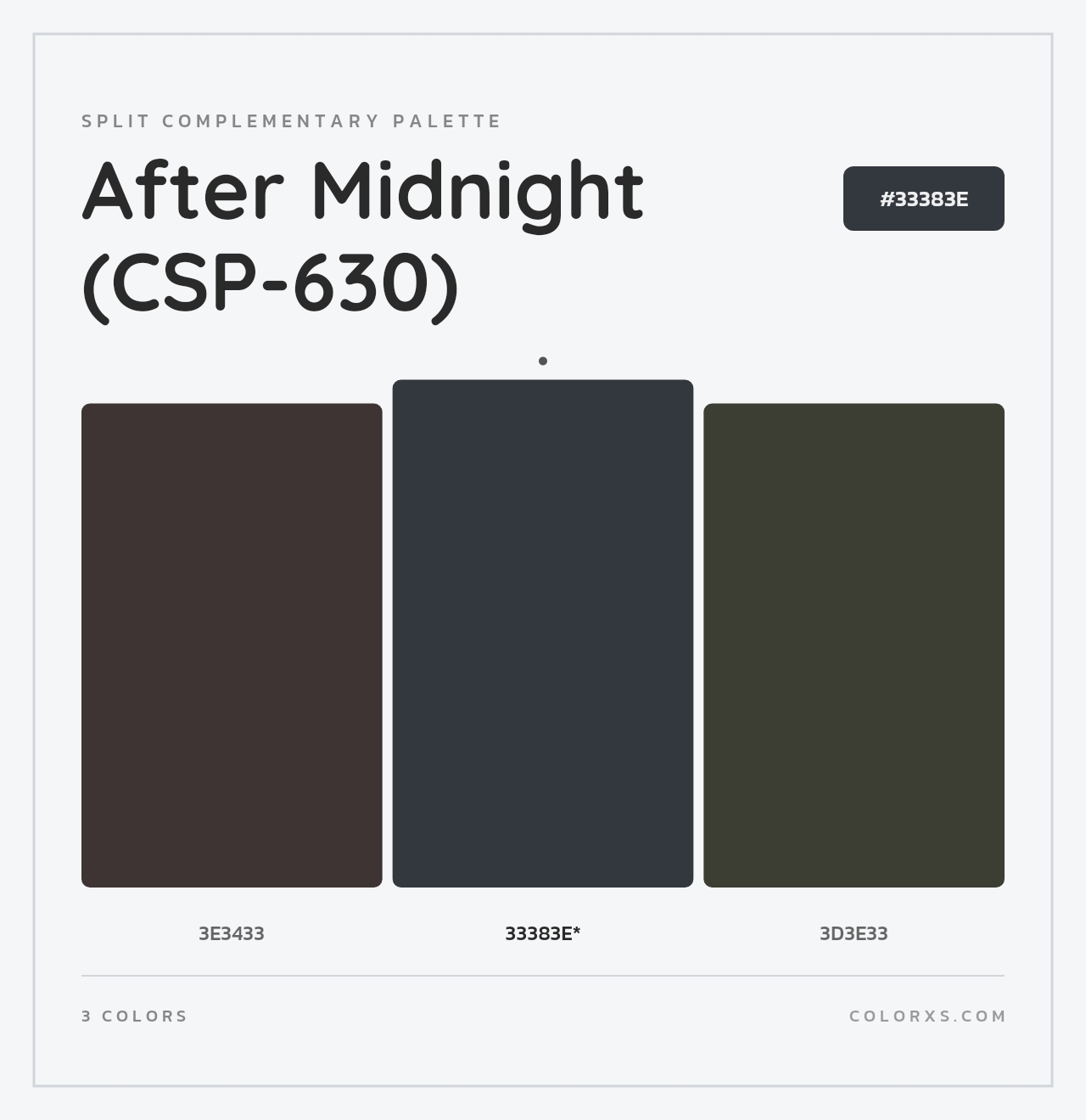 After Midnight (CSP-630) - Split-Complementary Color Palette