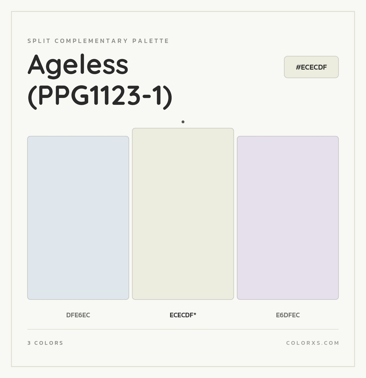 Ageless (PPG1123-1) - Split-Complementary Color Palette