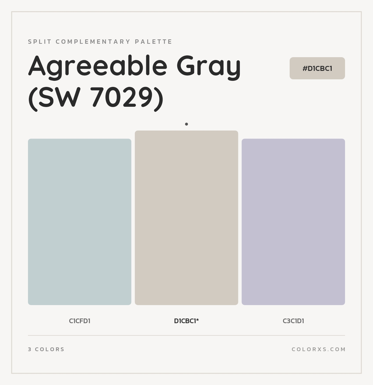 Agreeable Gray (SW 7029) - Split-Complementary Color Palette