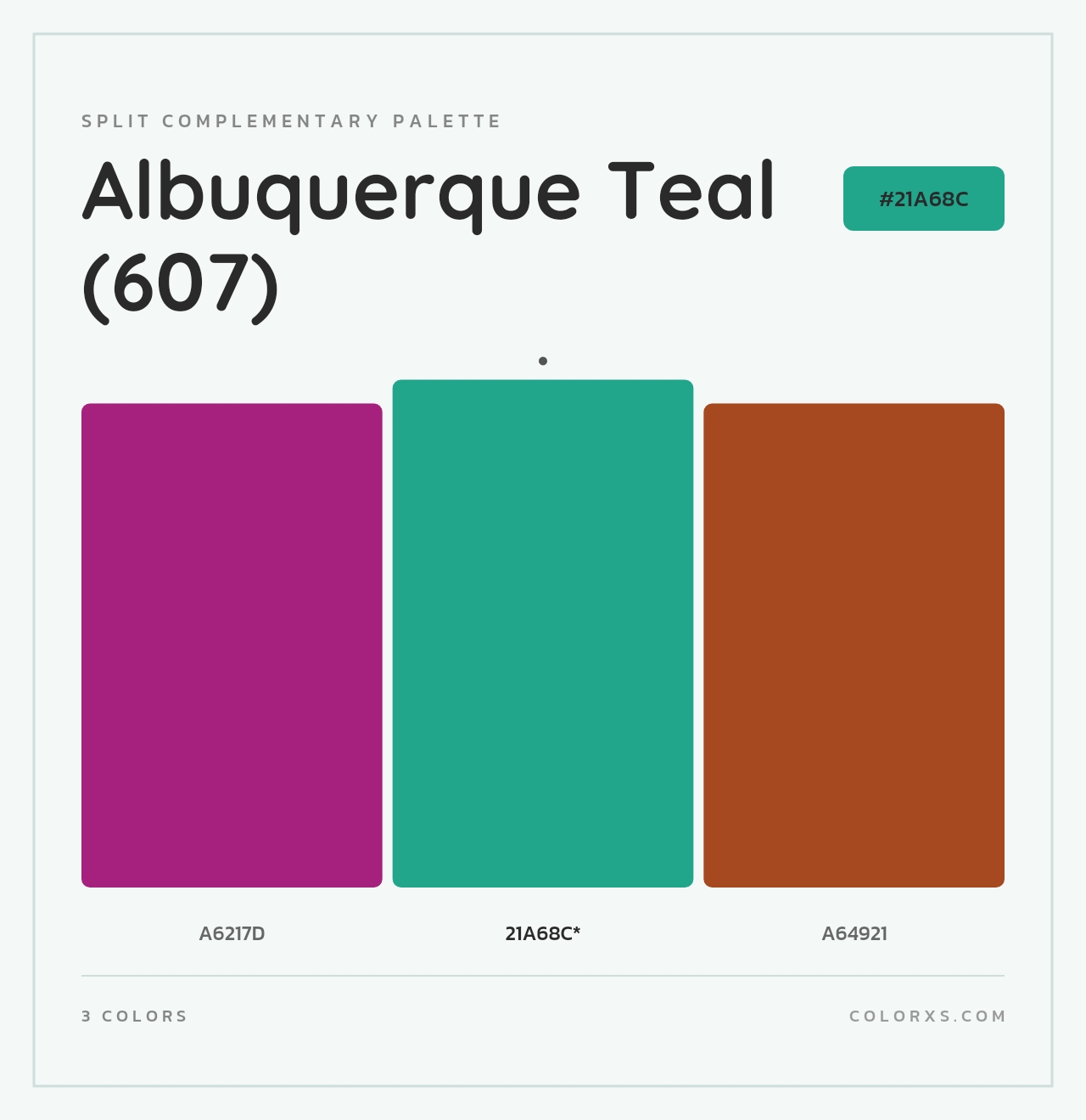 Albuquerque Teal (607) - Split-Complementary Color Palette