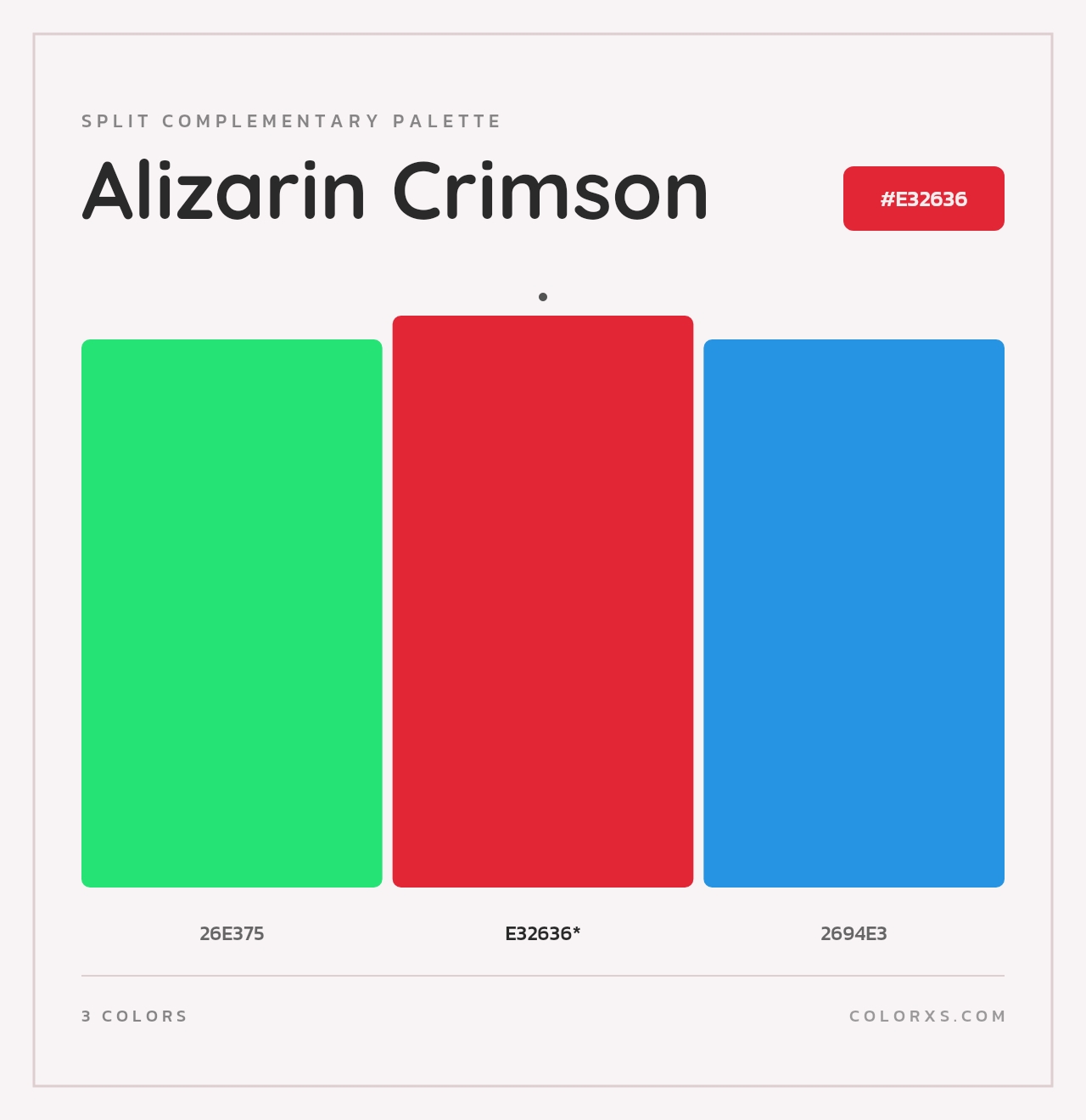 Alizarin Crimson - Split-Complementary Color Palette