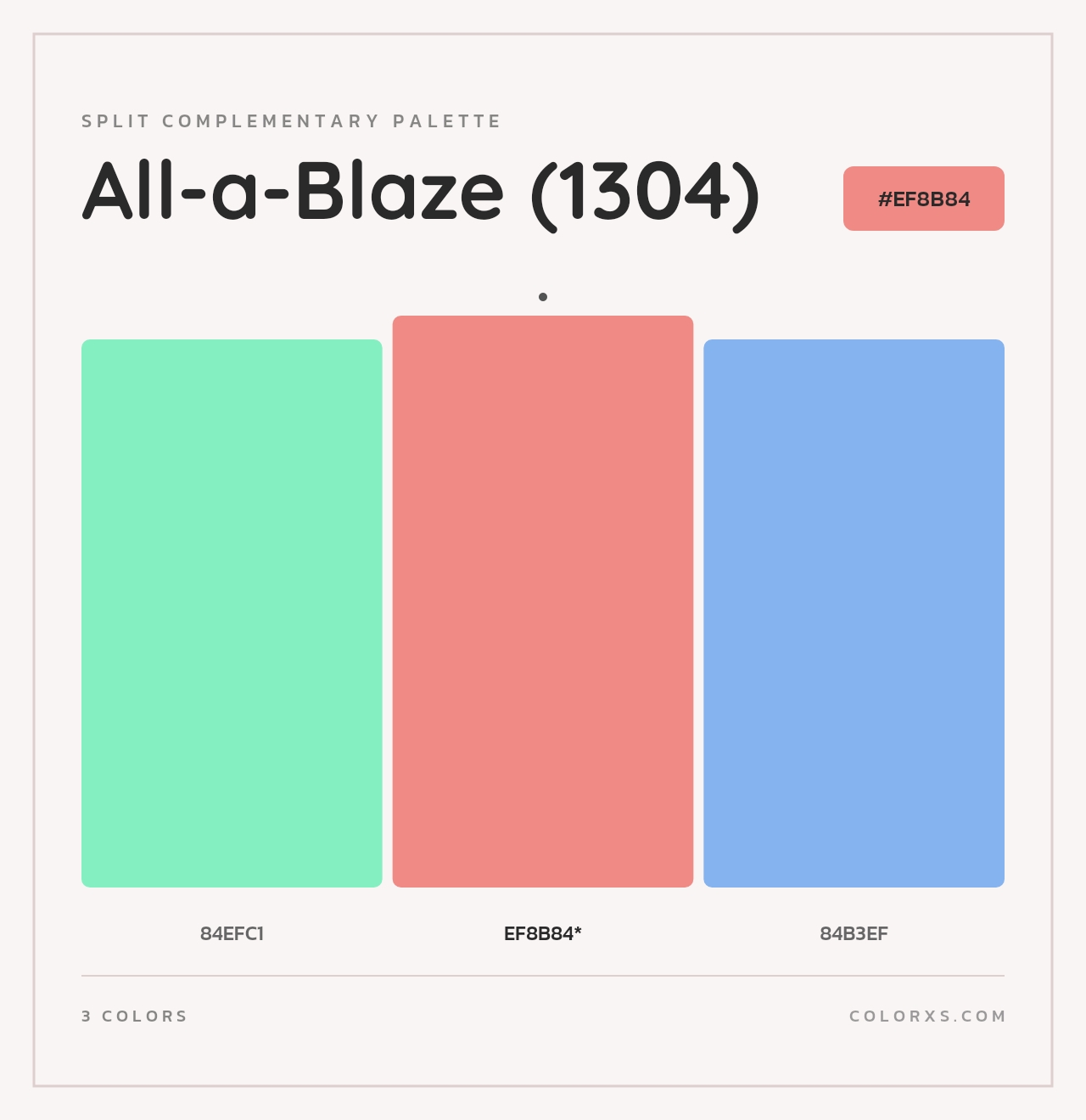 All-a-Blaze (1304) - Split-Complementary Color Palette