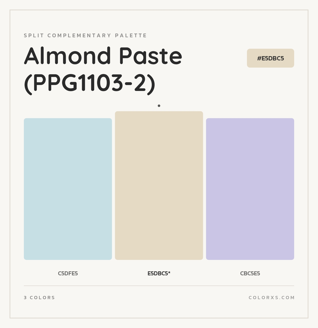 Almond Paste (PPG1103-2) - Split-Complementary Color Palette