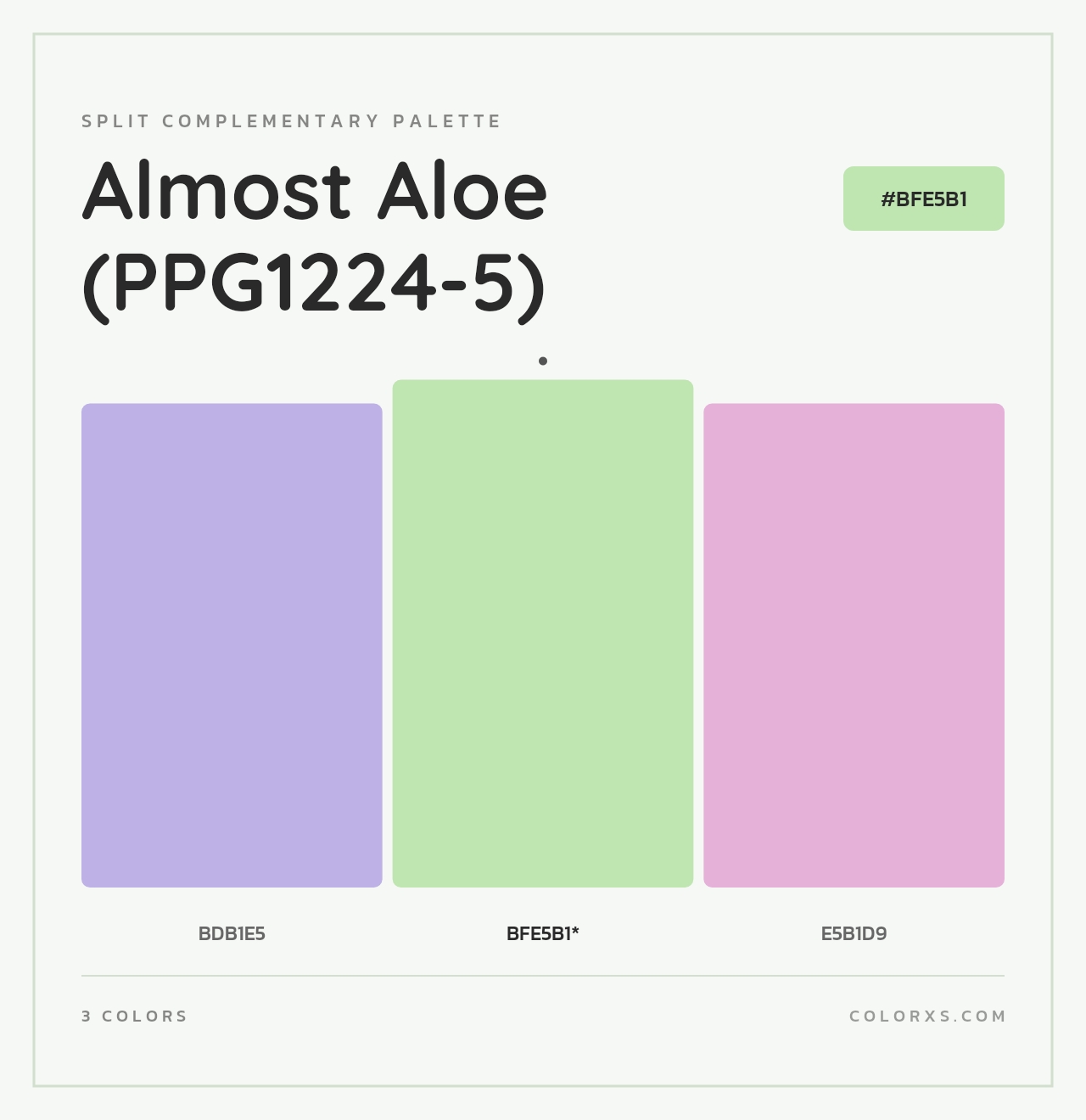 Almost Aloe (PPG1224-5) - Split-Complementary Color Palette