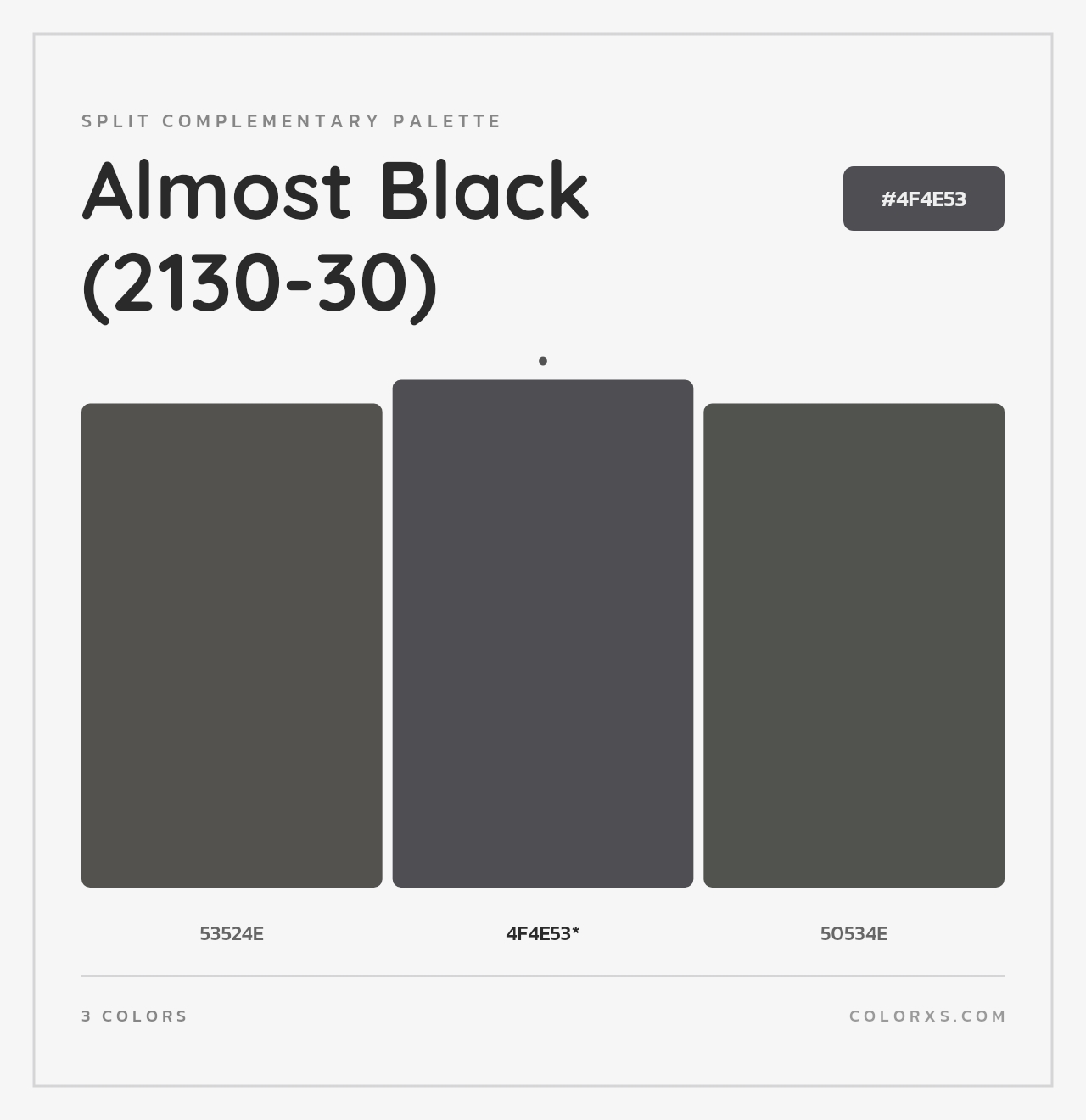 Almost Black (2130-30) - Split-Complementary Color Palette