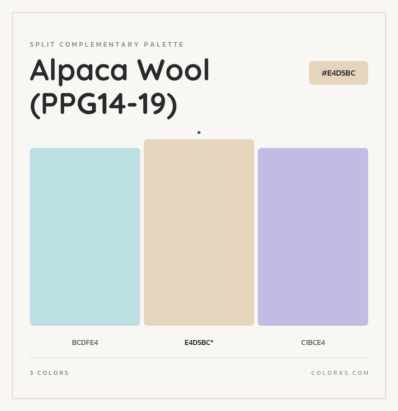 Alpaca Wool (PPG14-19) - Split-Complementary Color Palette