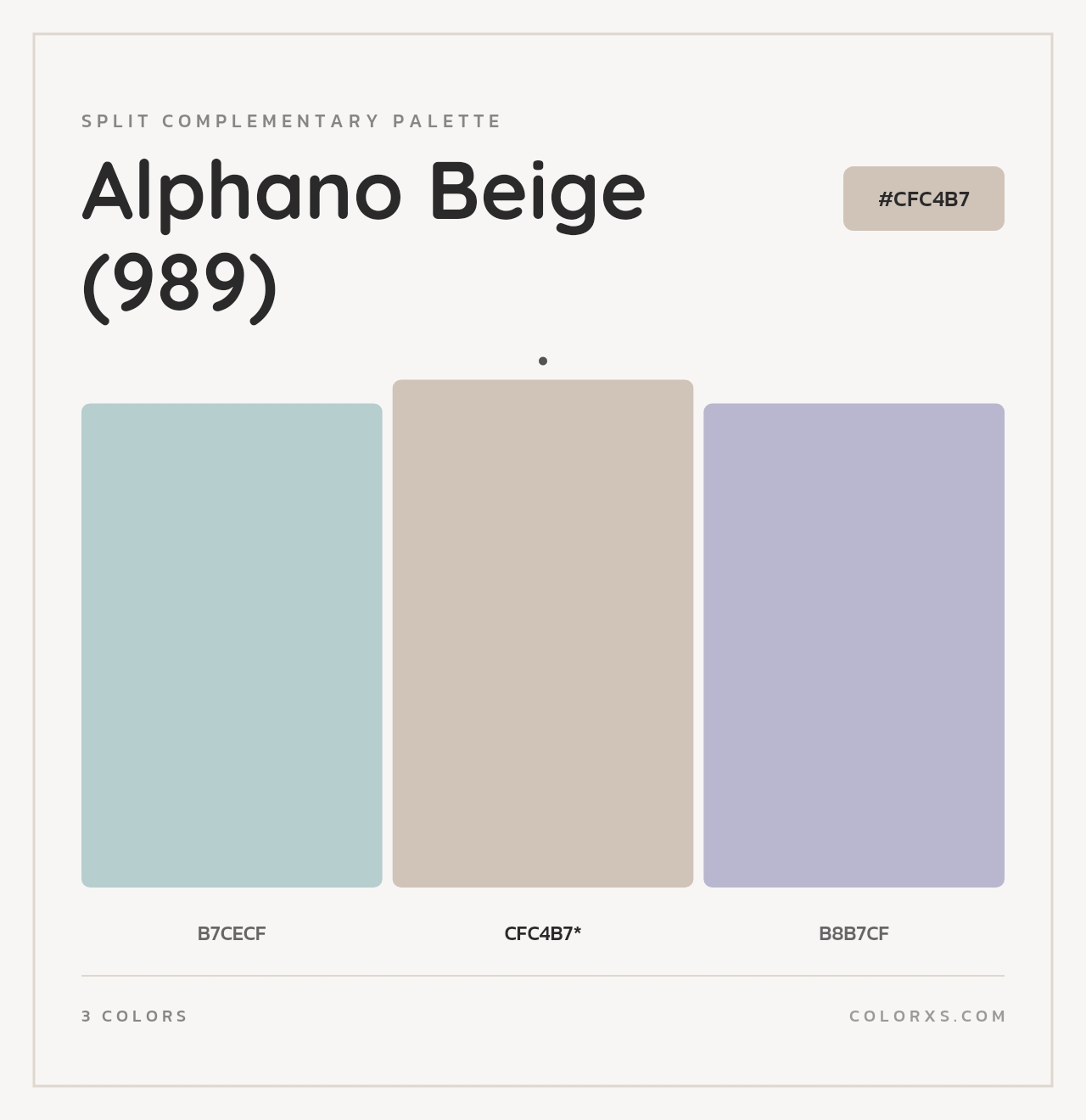 Alphano Beige (989) - Split-Complementary Color Palette