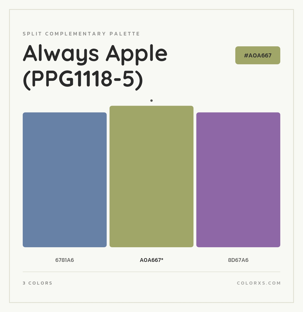 Always Apple (PPG1118-5) - Split-Complementary Color Palette