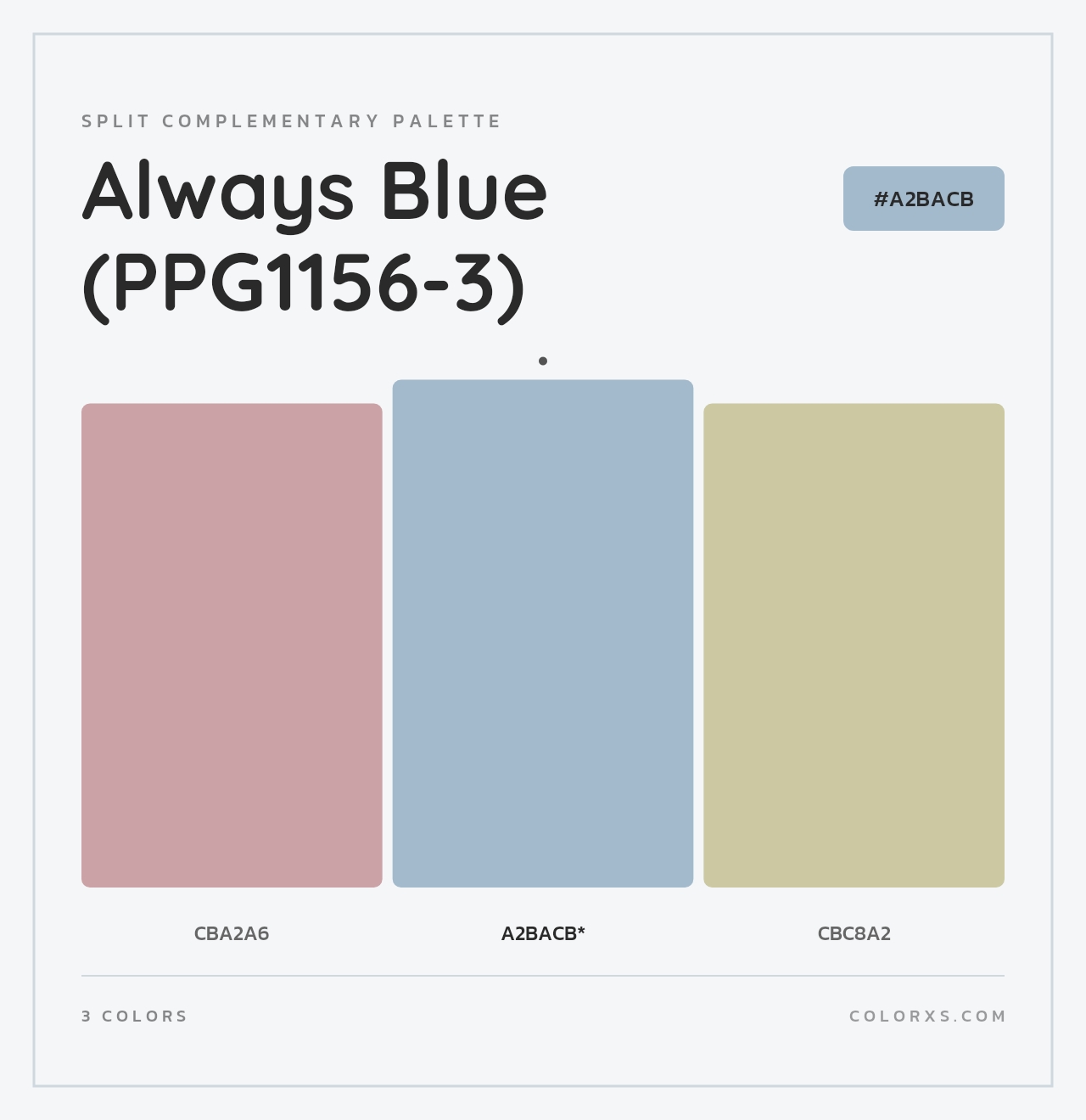 Always Blue (PPG1156-3) - Split-Complementary Color Palette