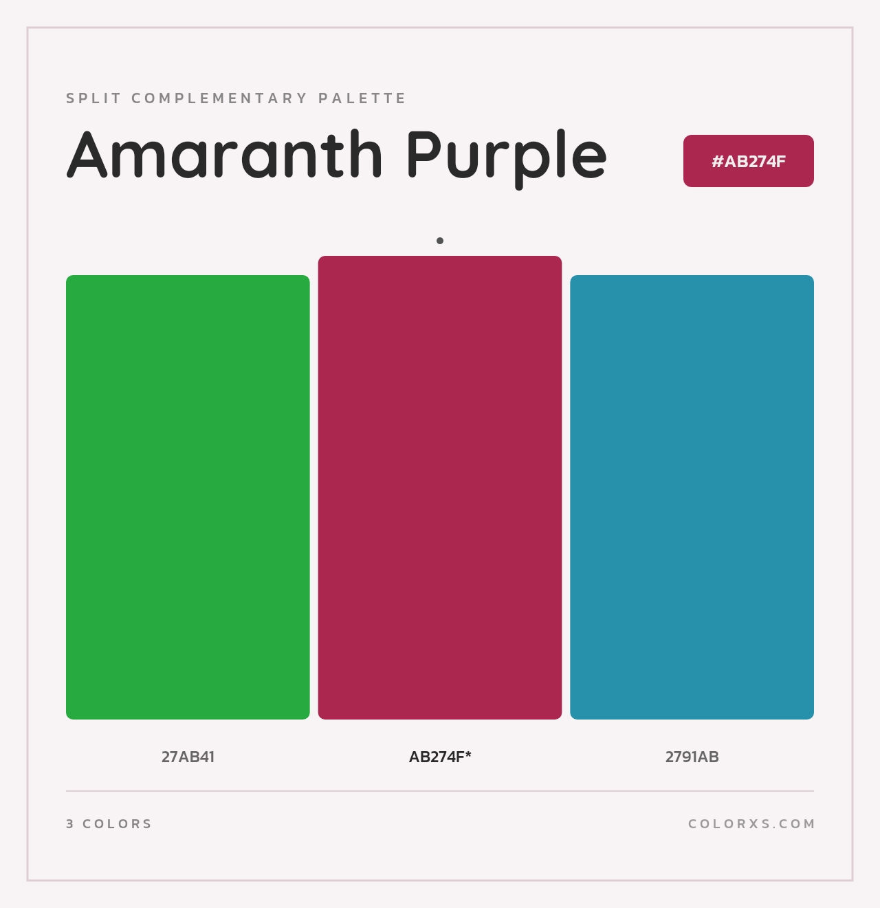 Amaranth Purple - Split-Complementary Color Palette