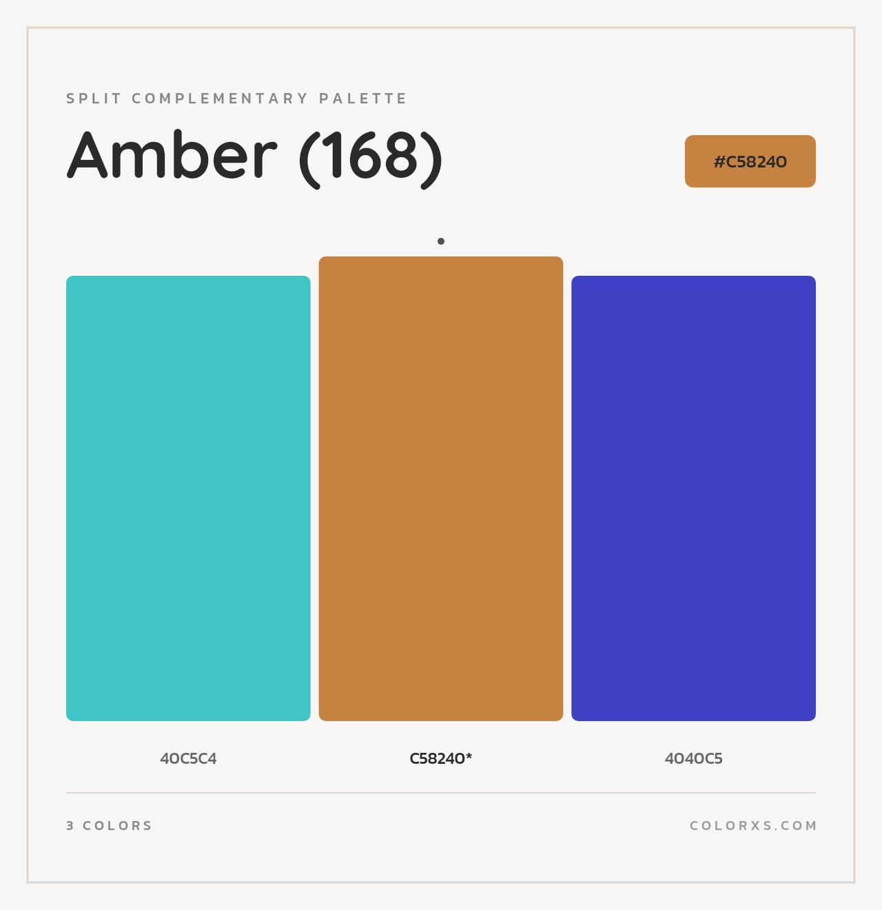 Amber (168) - Split-Complementary Color Palette