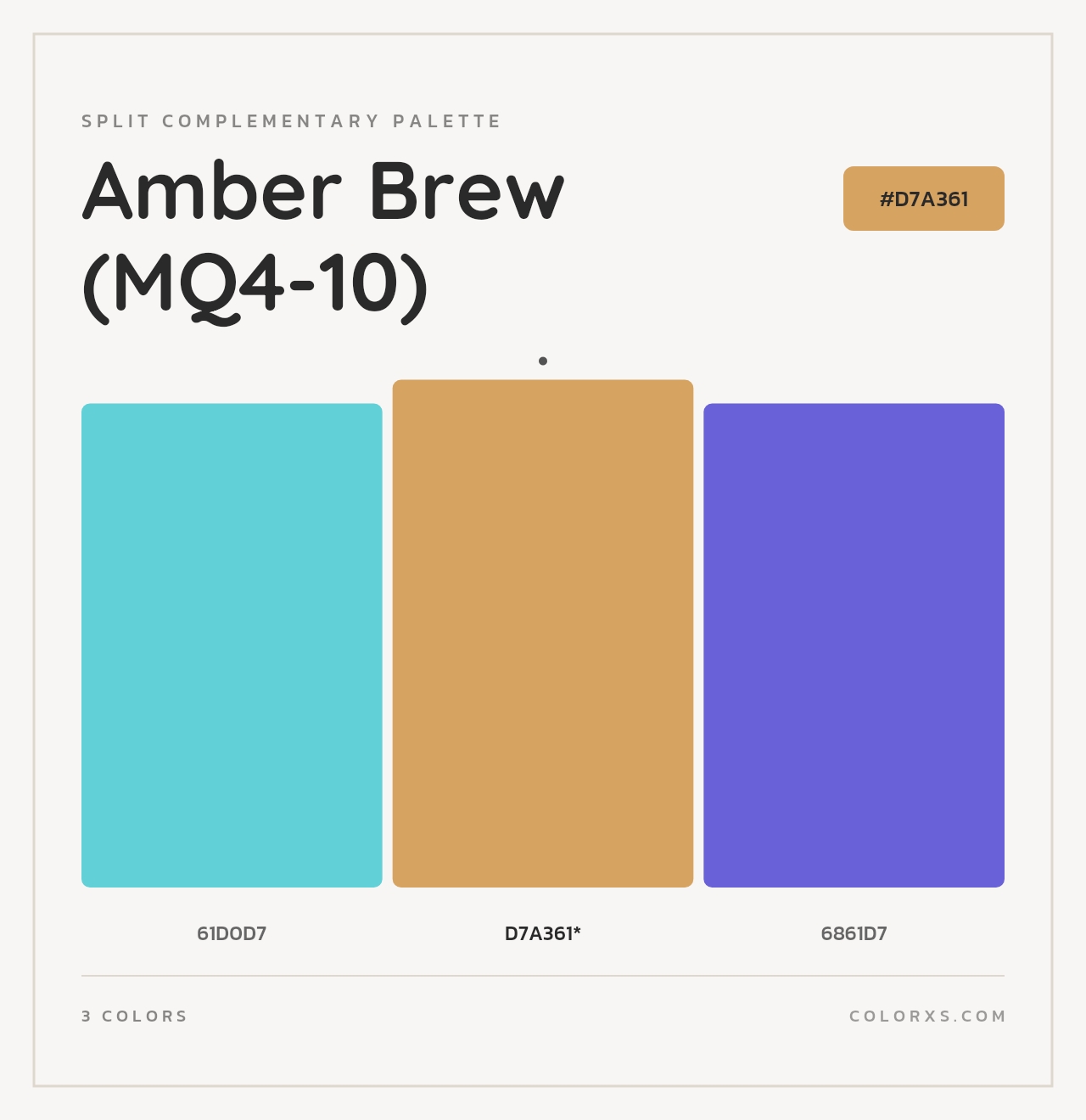 Amber Brew (MQ4-10) - Split-Complementary Color Palette