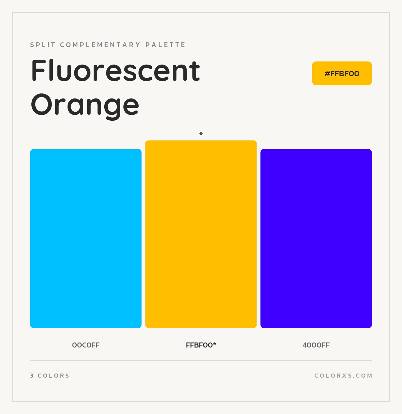 Fluorescent Orange - Split-Complementary Color Palette