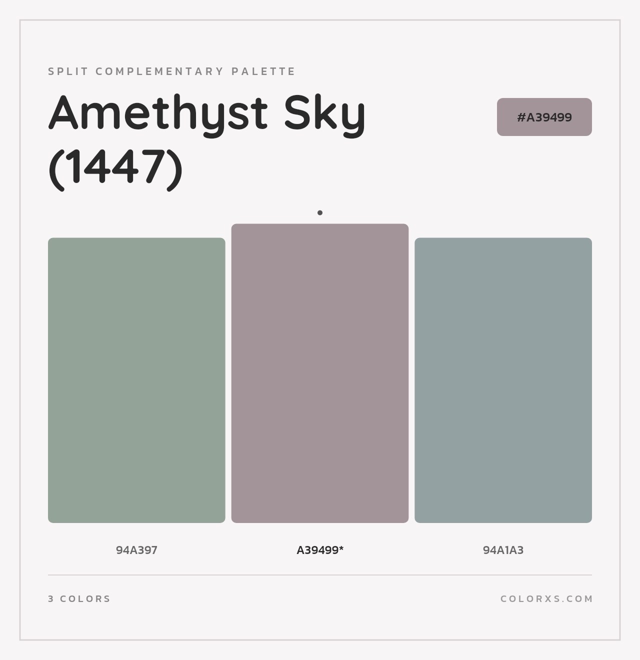 Amethyst Sky (1447) - Split-Complementary Color Palette