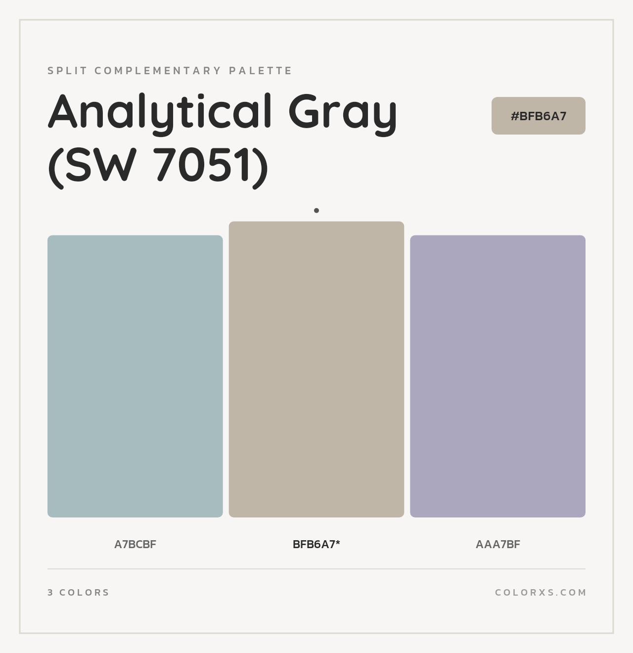 Analytical Gray (SW 7051) - Split-Complementary Color Palette