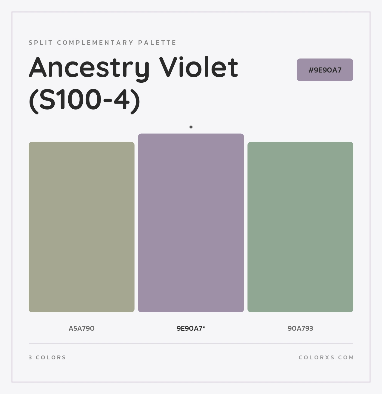 Ancestry Violet (S100-4) - Split-Complementary Color Palette